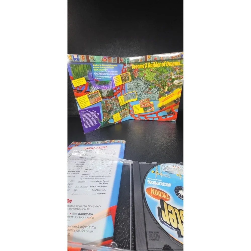 RollerCoaster Tycoon PC Game box 1999 Windows 95/'98 CD-ROM & Manual HYPE STICKR